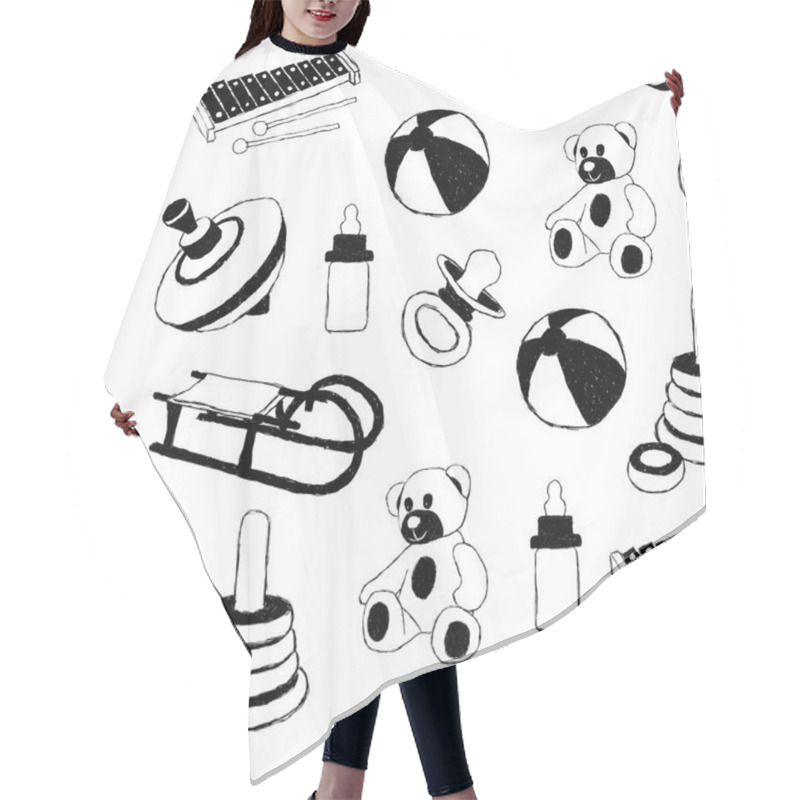 Personality  Toys Doodle Pattern Hair Cutting Cape