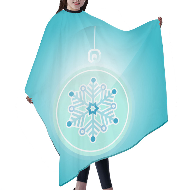 Personality  Vector Illustration Of Christmas Ball With Snowflake. Hair Cutting Cape