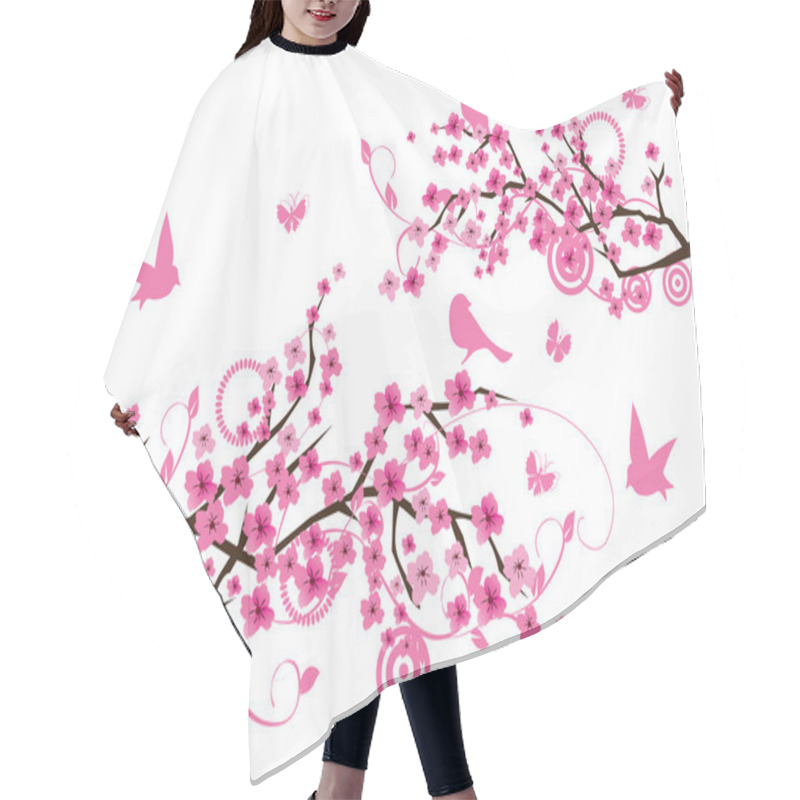 Personality  Cherry Blossom Hair Cutting Cape