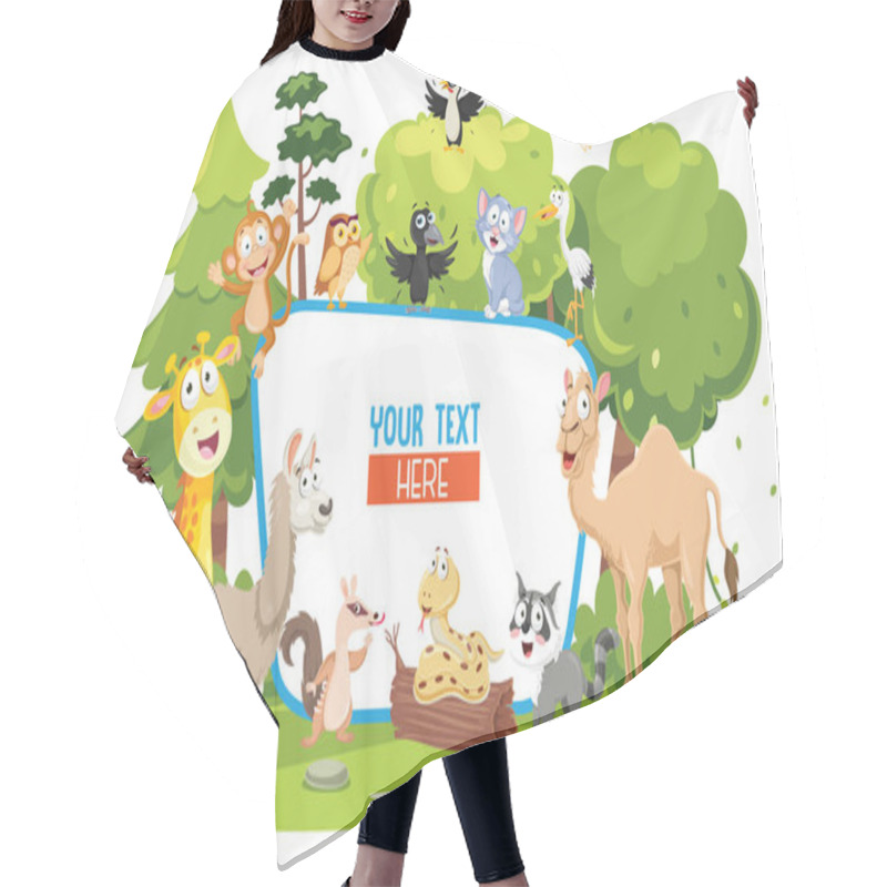 Personality  Vector Illustration Of Kids Nature Concept Hair Cutting Cape