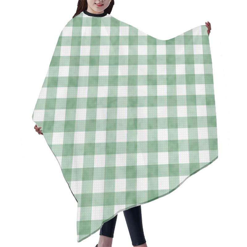 Personality  Pale Green Gingham Pattern Repeat Background Hair Cutting Cape