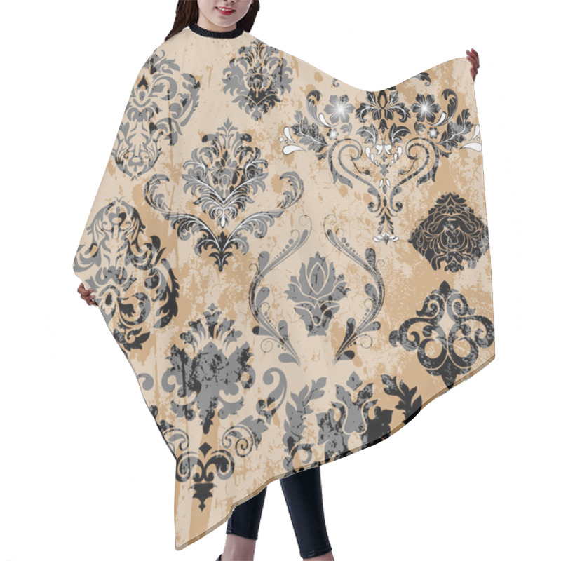 Personality  Grunge Damask Floral ELements Hair Cutting Cape