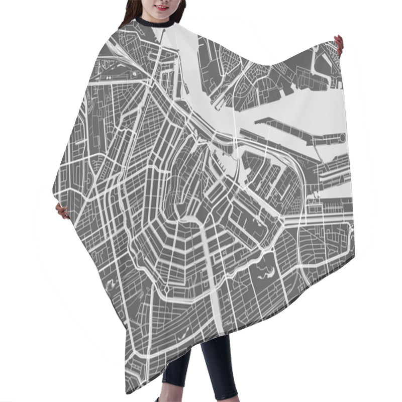 Personality  Vector Detailed Map Amsterdam Hair Cutting Cape