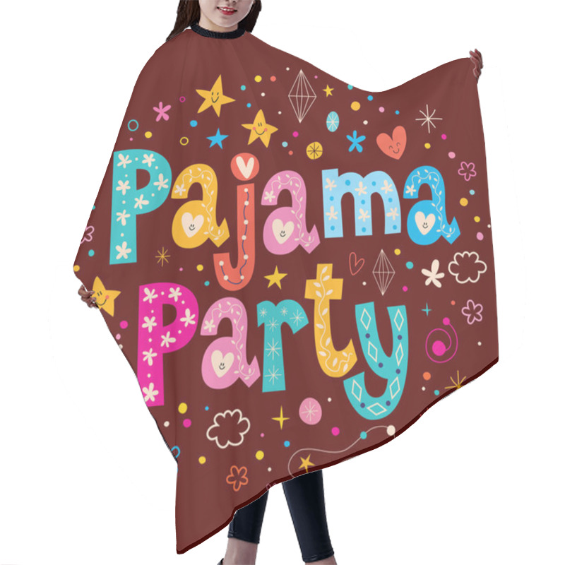 Personality  Pajama Party Unique Lettering Hair Cutting Cape