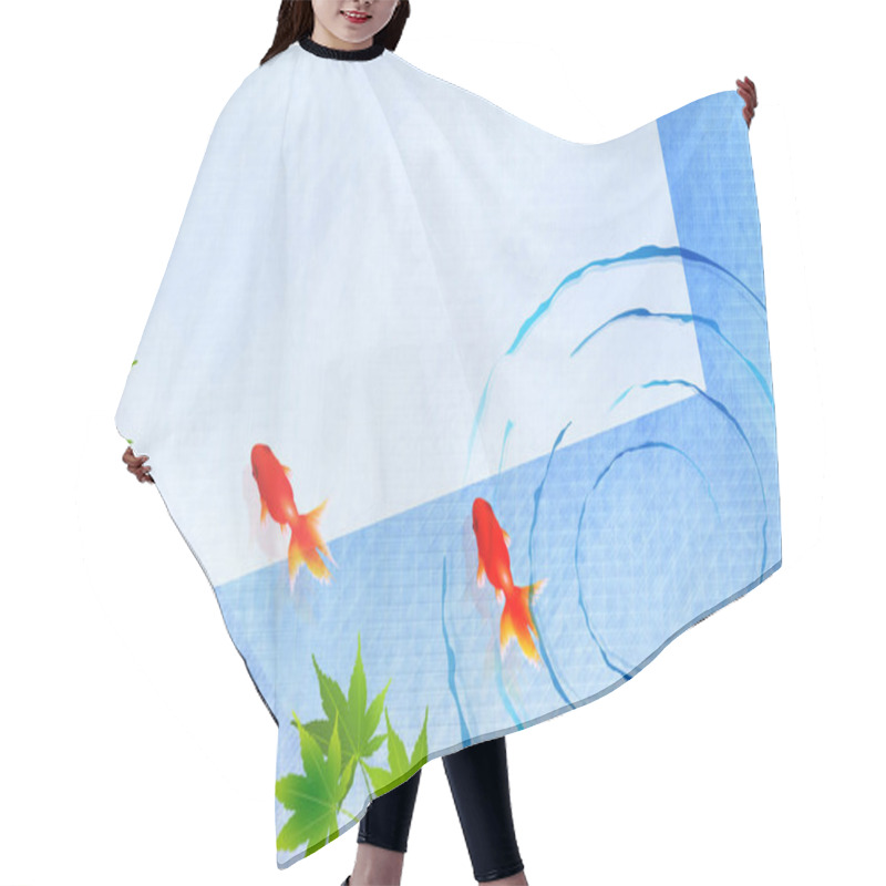 Personality  Goldfish Maple Summer Greetings Background  Hair Cutting Cape