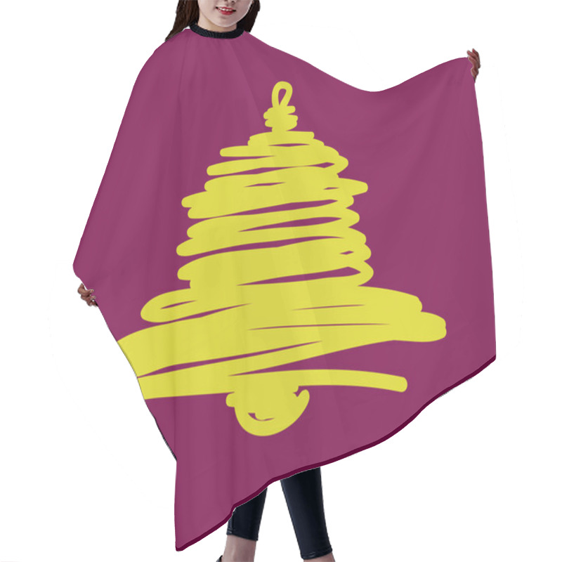 Personality  Vector Christmas And New Year Hand-painted Decoration With Bell Hair Cutting Cape