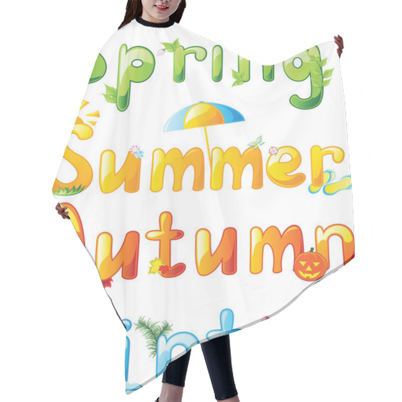 Personality  Seasons Typography Hair Cutting Cape