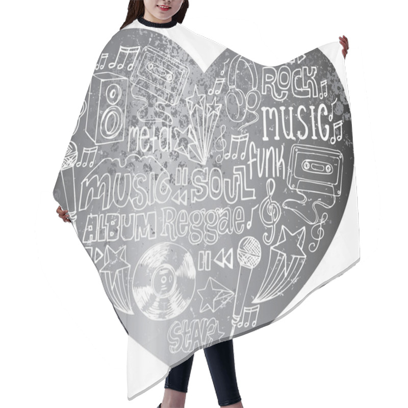 Personality  I Love Music Hair Cutting Cape