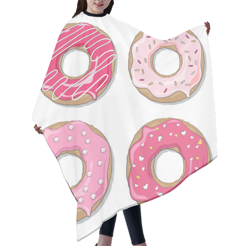 Personality  Four Ring Valentine Donuts Hair Cutting Cape