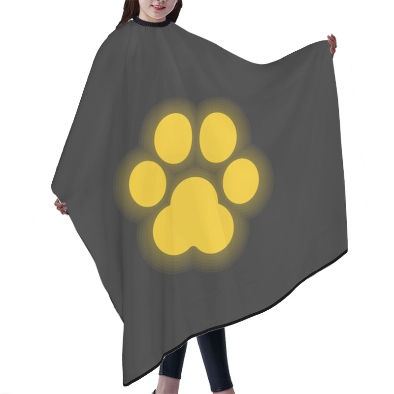 Personality  Animal Track Yellow Glowing Neon Icon Hair Cutting Cape