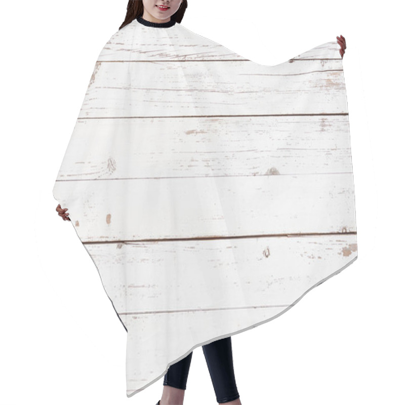 Personality  Empty Wooden Table Of Traveller With Rope, Top View Hair Cutting Cape