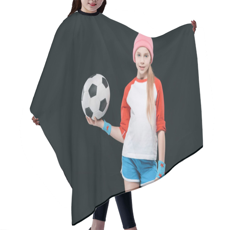 Personality  Sporty Girl With Ball  Hair Cutting Cape