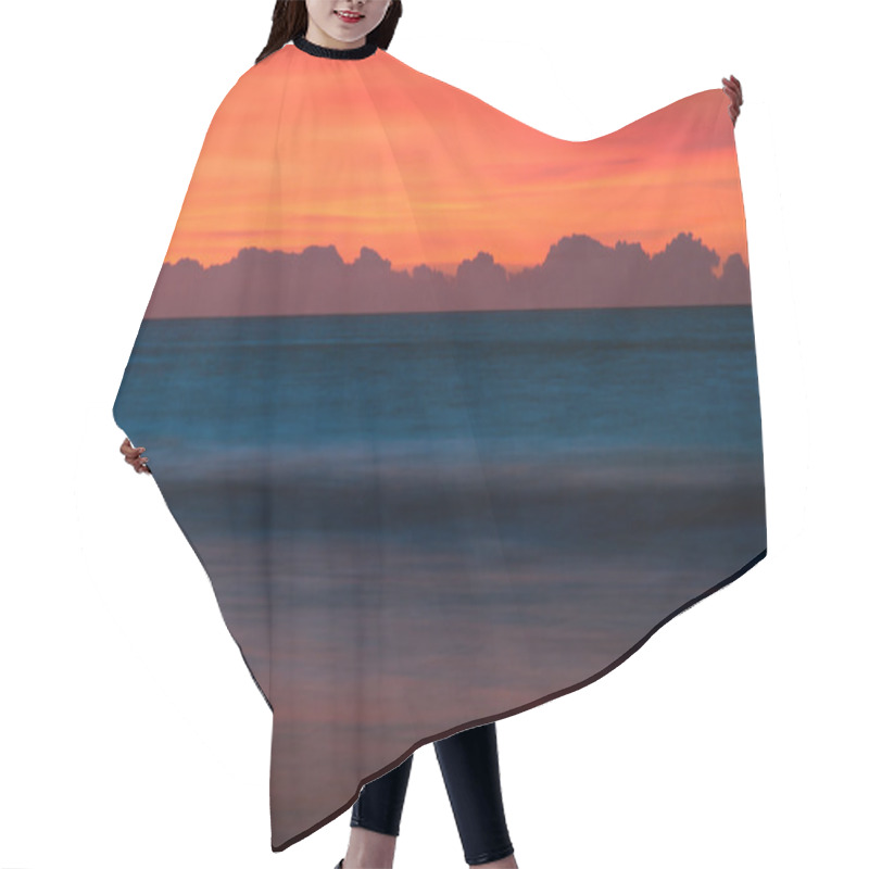 Personality  Red Sky Seascape Hair Cutting Cape