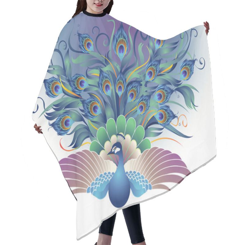 Personality  Peacock Fly, In A Decorative Style Hair Cutting Cape