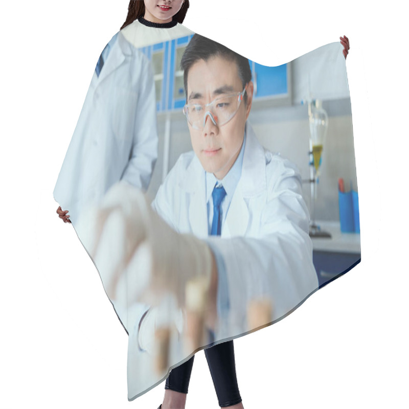 Personality  Scientist Working In Lab  Hair Cutting Cape