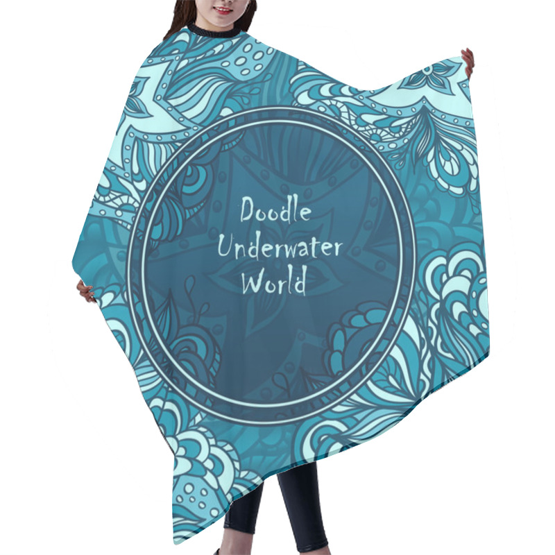 Personality  Background With Doodle Starfishes And Porthole Hair Cutting Cape