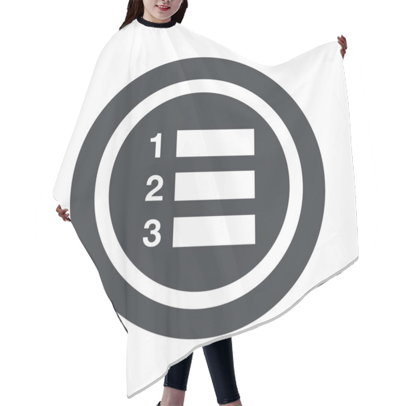 Personality  Round Black Numbered List Sign Hair Cutting Cape