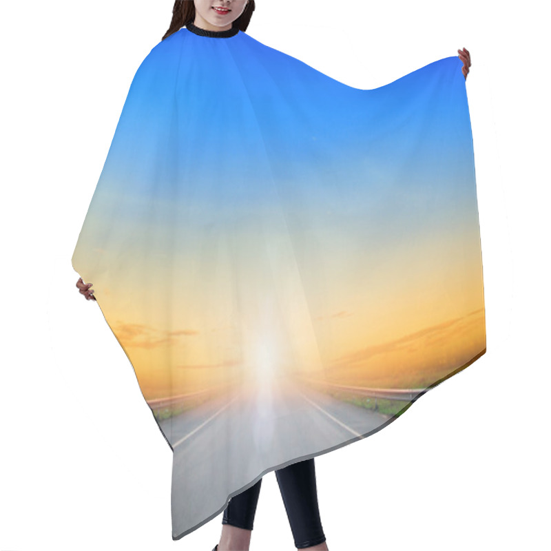 Personality  Road Going Up And Blue Sky Hair Cutting Cape