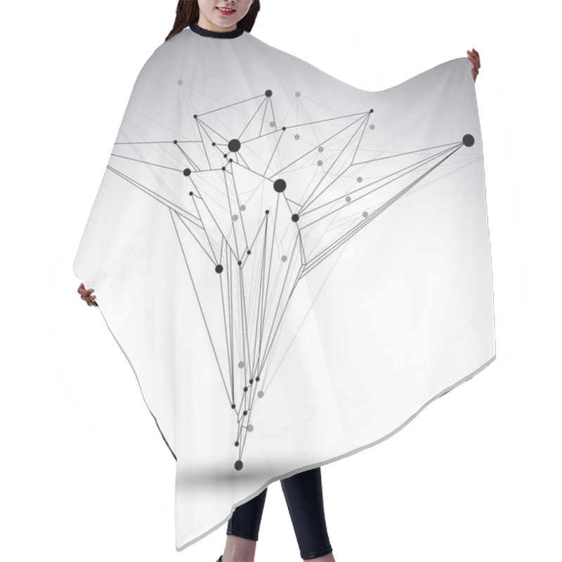 Personality  3D Mesh Modern Lattice Abstract Object Isolated On White Backgro Hair Cutting Cape