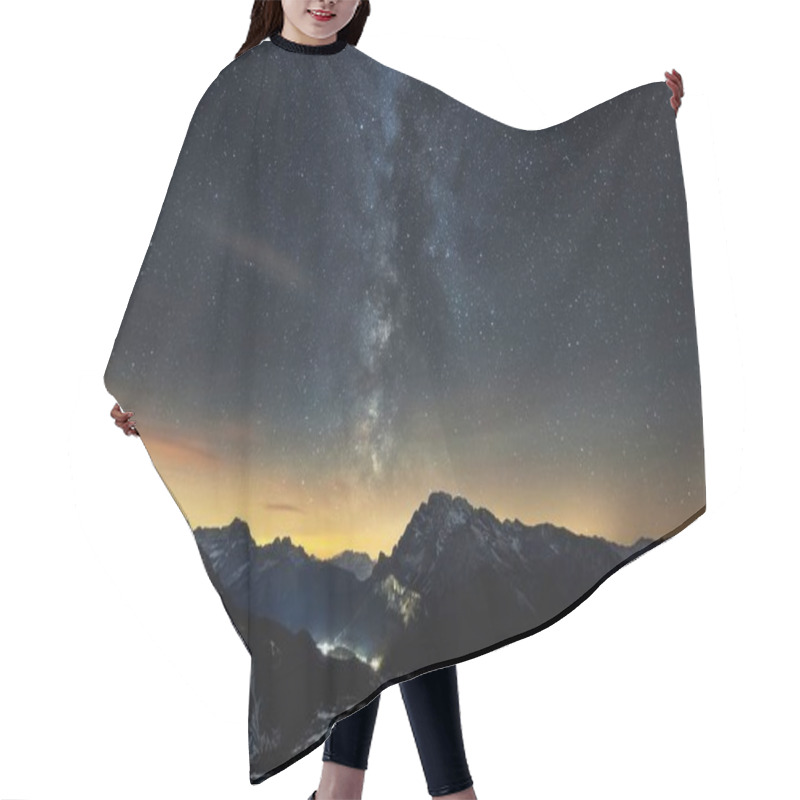 Personality  The Breathtaking Scenery Of The Milky Way Over The Italian Alps Hair Cutting Cape