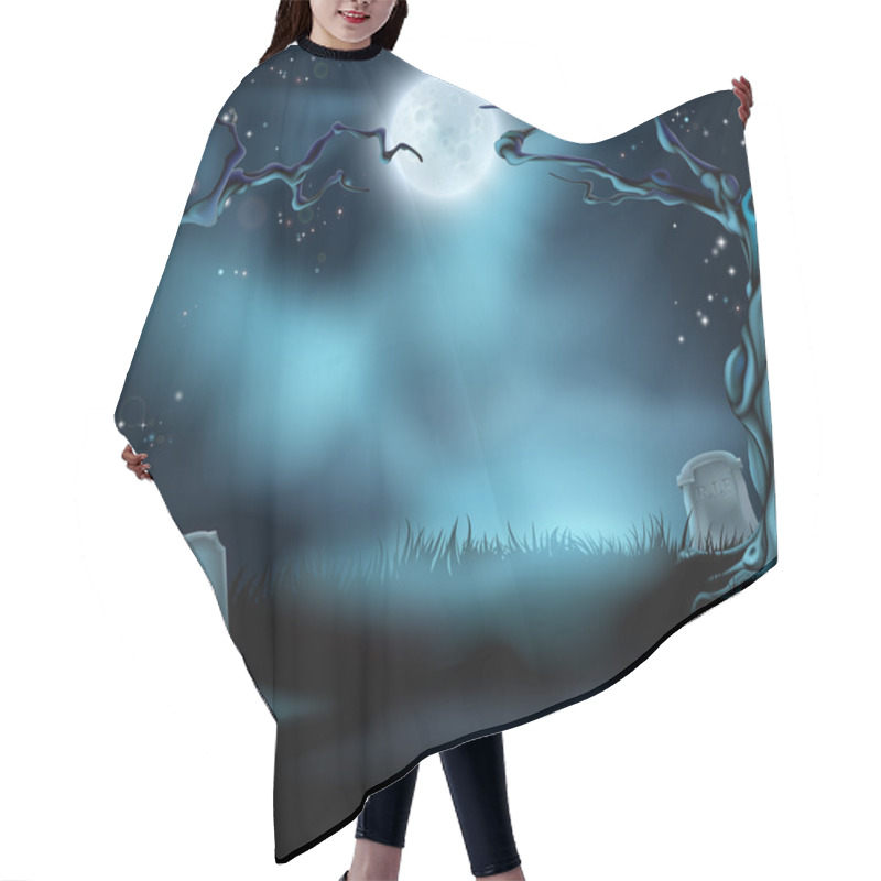 Personality  Spooky Halloween Background Scene Hair Cutting Cape