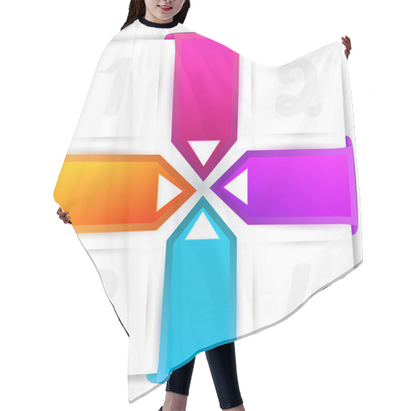 Personality  Banners With Numbers. Vector Hair Cutting Cape