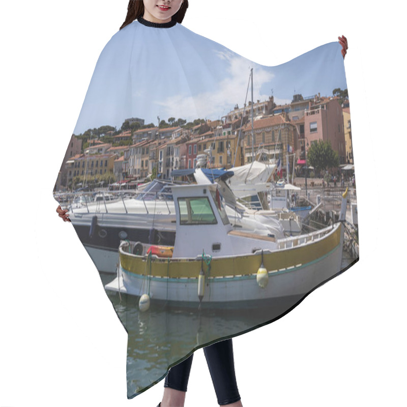 Personality  AVIGNON, FRANCE - JUNE 18, 2018: Luxury Yachts And Boats In Port, Avignon, France Hair Cutting Cape