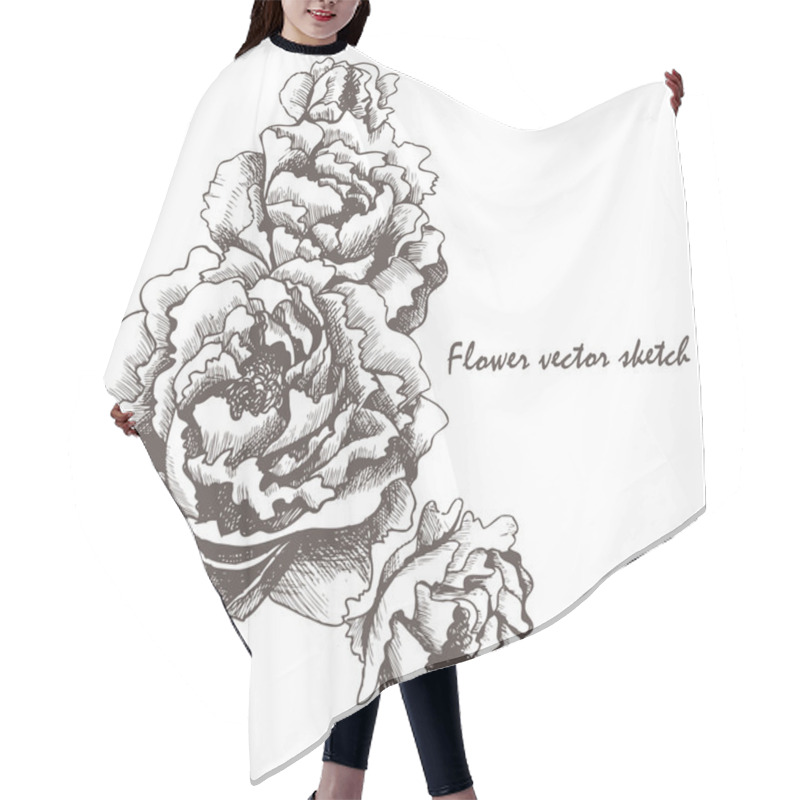 Personality  Flower Sketch Hair Cutting Cape