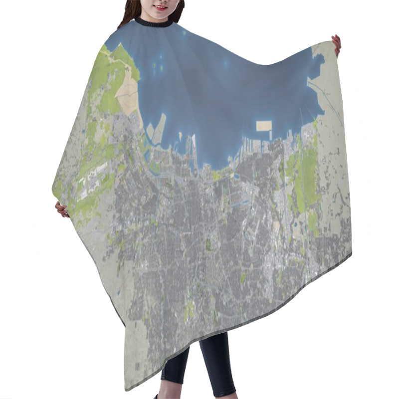 Personality  Jakarta - 3D City Model Aerial Rendering Hair Cutting Cape