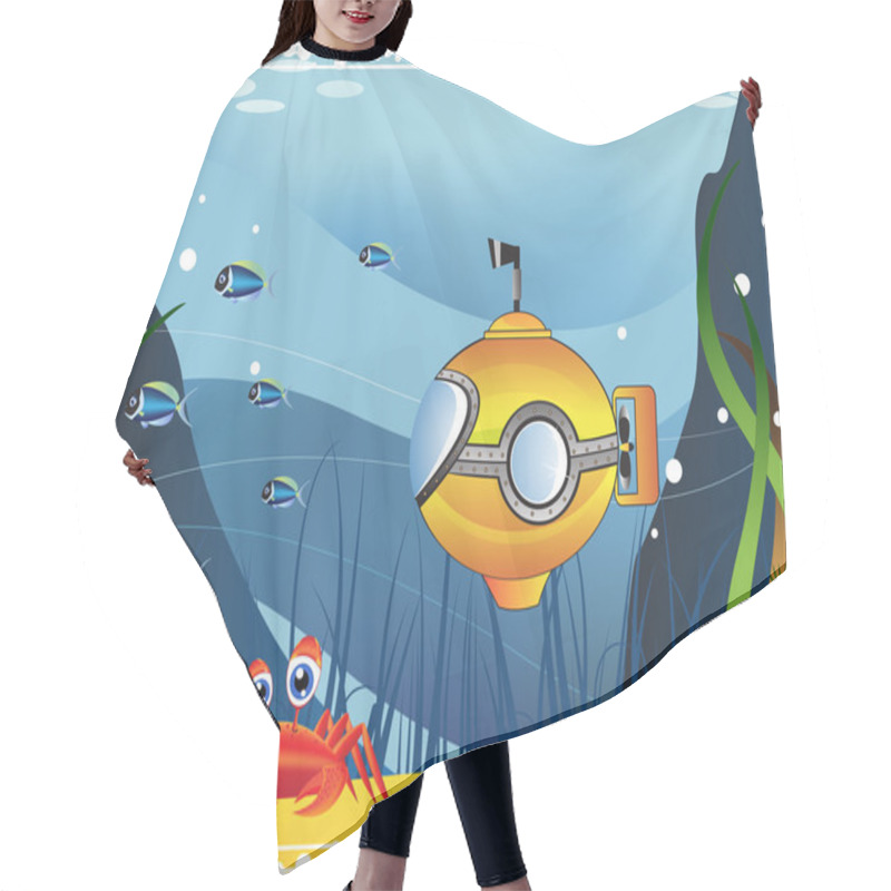 Personality  Underwater Landscape Hair Cutting Cape