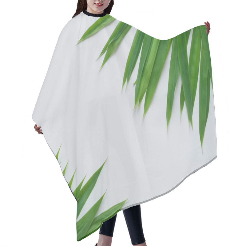 Personality  Beautiful Leaf Background With White Paper A Refreshing And Serene Combination Hair Cutting Cape