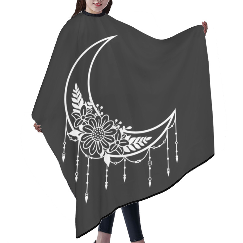 Personality  Crescent Moon Floral Style, Moon Decoration Element Hair Cutting Cape