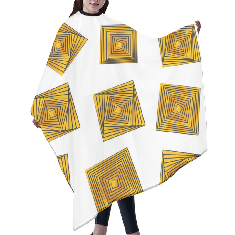 Personality  Rotating Golden Squares. Hair Cutting Cape