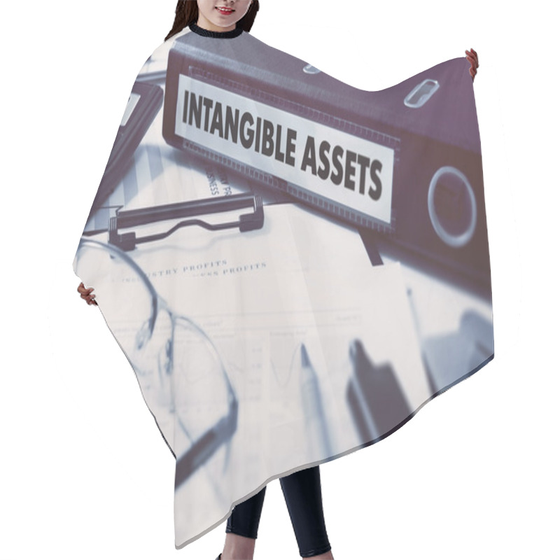 Personality  Office Folder With Inscription Intangible Assets. Hair Cutting Cape