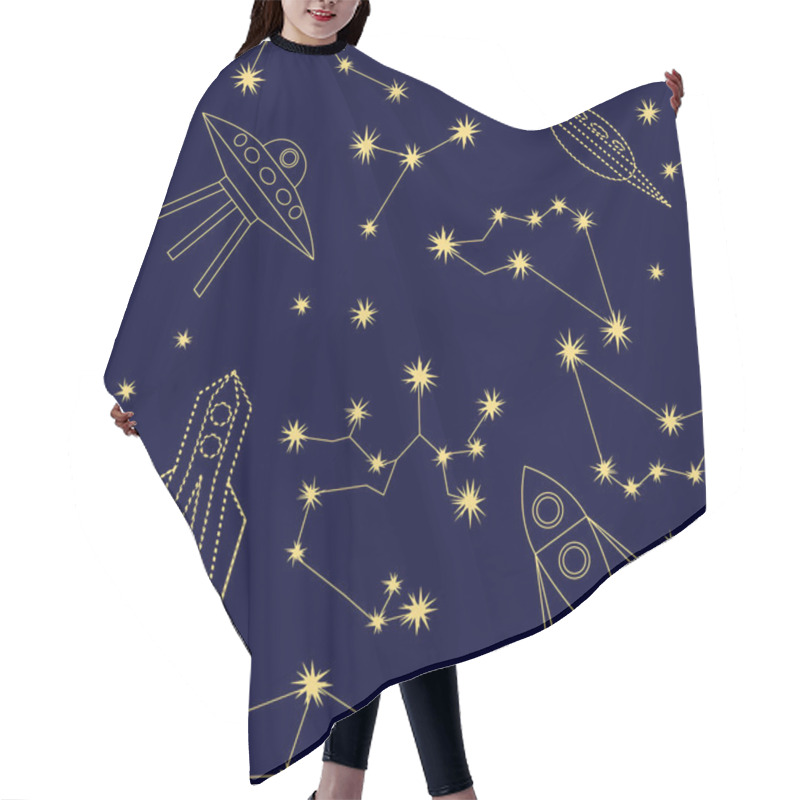 Personality  Night Sky. Universe Background. Hair Cutting Cape