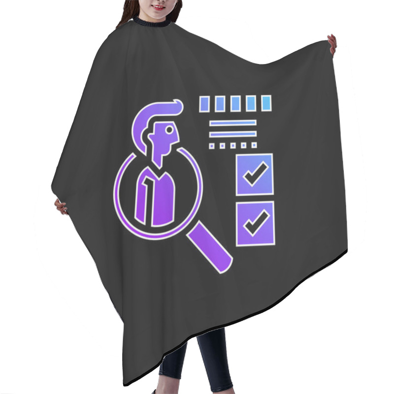 Personality  Behavior Blue Gradient Vector Icon Hair Cutting Cape