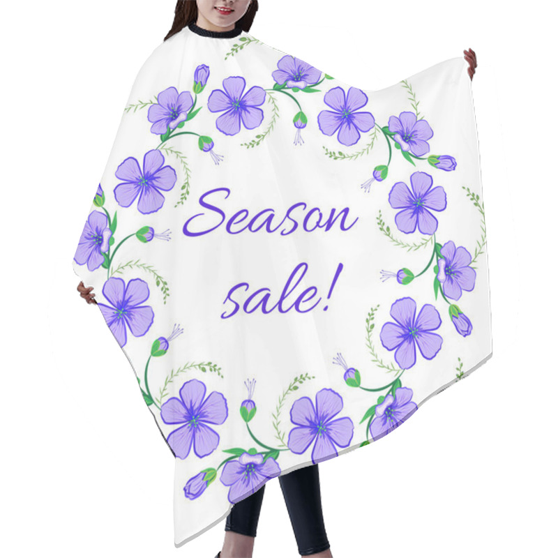 Personality  Floral Frame, Wreath Design Element. Season Sale Retro Banner Hair Cutting Cape