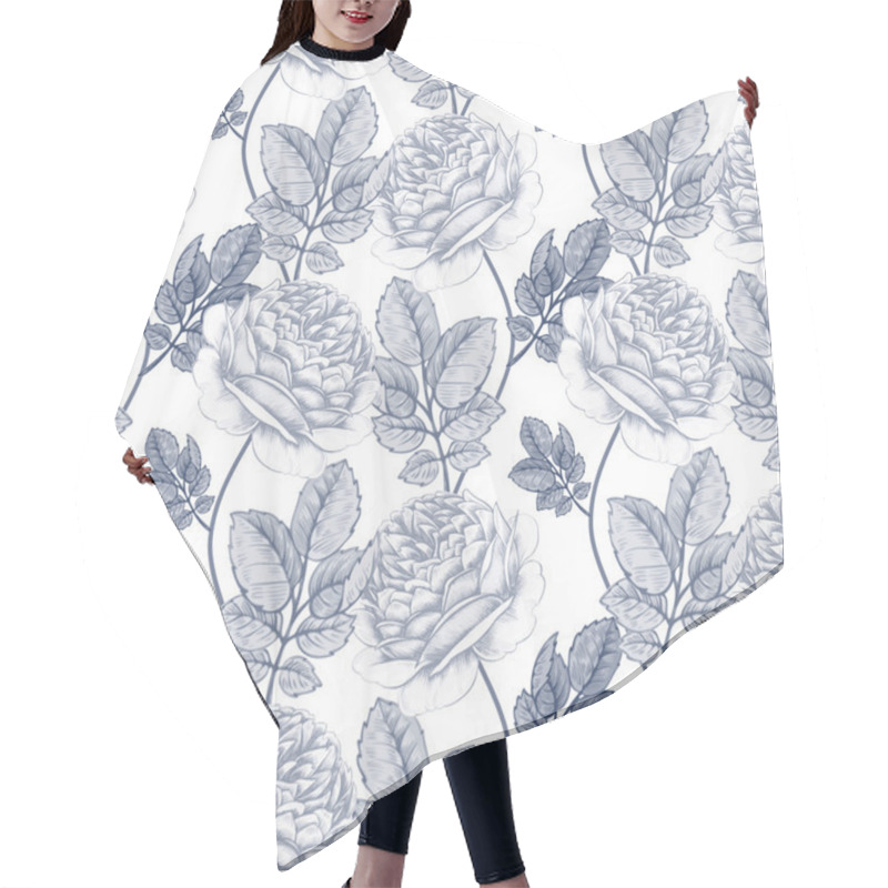 Personality  Flower Seamless Pattern With Roses. Hair Cutting Cape