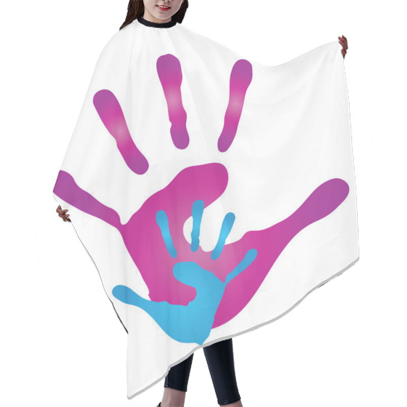 Personality  Mother And Child Hand Prints Hair Cutting Cape