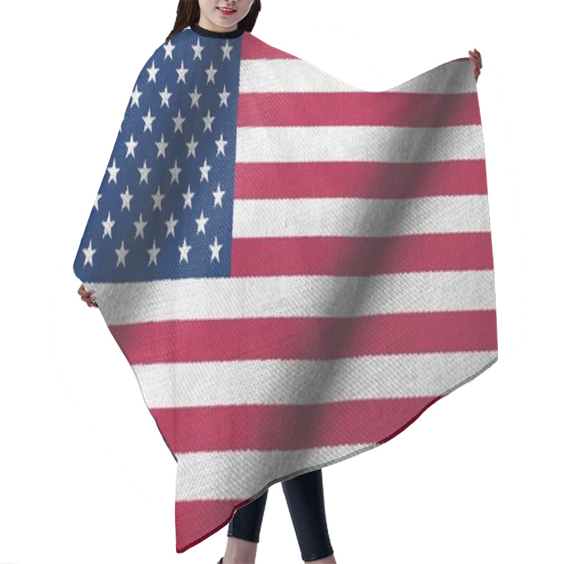 Personality  3D Flag Of USA Waving Hair Cutting Cape