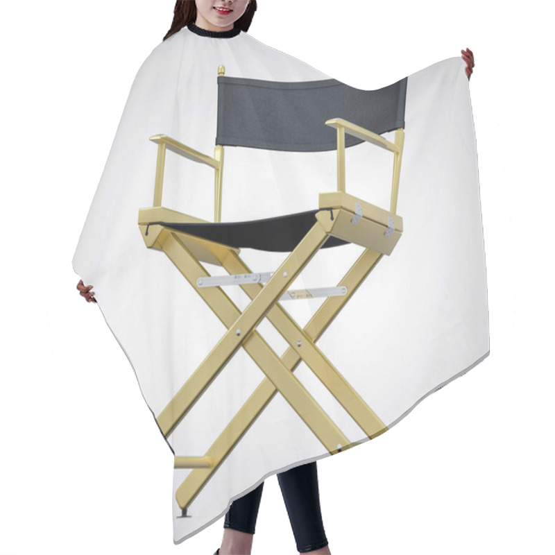 Personality  3D Isolated Film Director Chair. Hollywood Studio Movie Set. Hair Cutting Cape