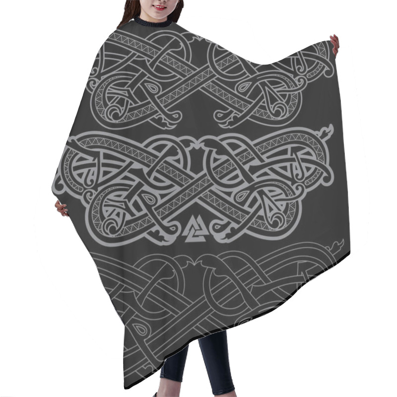 Personality  Ancient Celtic, Scandinavian Mythological Symbol Of Dragon. Celtic Knot Ornament Hair Cutting Cape