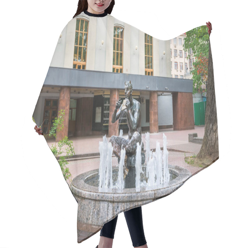 Personality  Sculpture Satyr And A Fountain In The Aquarium Park Near The Mossovet Theater In Moscow On A Sunny Summer Da Hair Cutting Cape