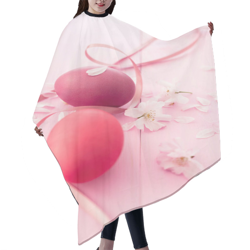 Personality  Two Pink Easter Eggs Hair Cutting Cape