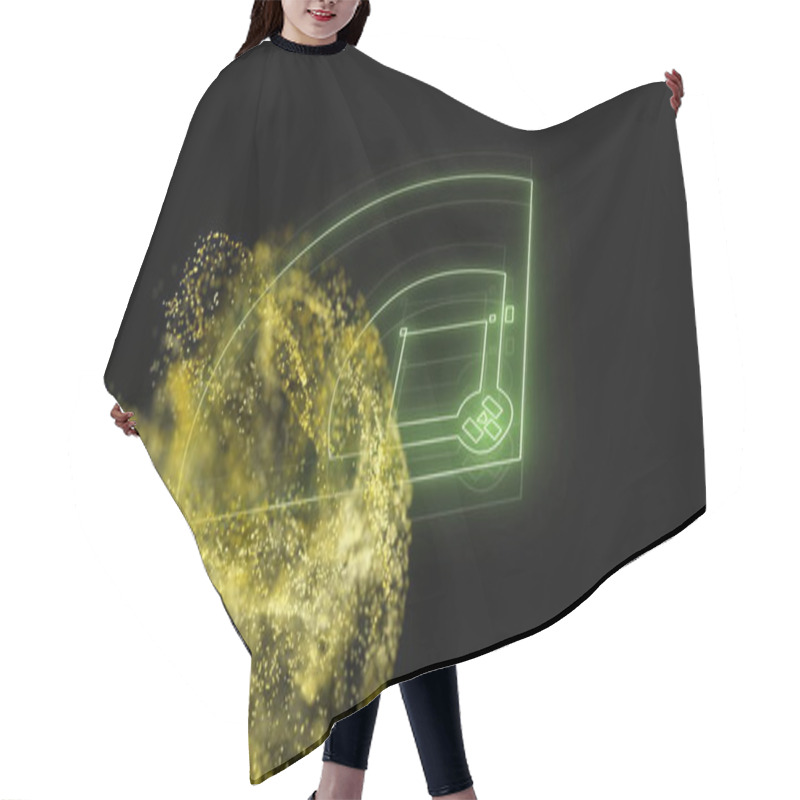 Personality  Digital Brain With Neural Network Image Over Glowing Particles. Artificial Intelligence, Technology, Futuristic, Innovation, Data, Cyber Hair Cutting Cape