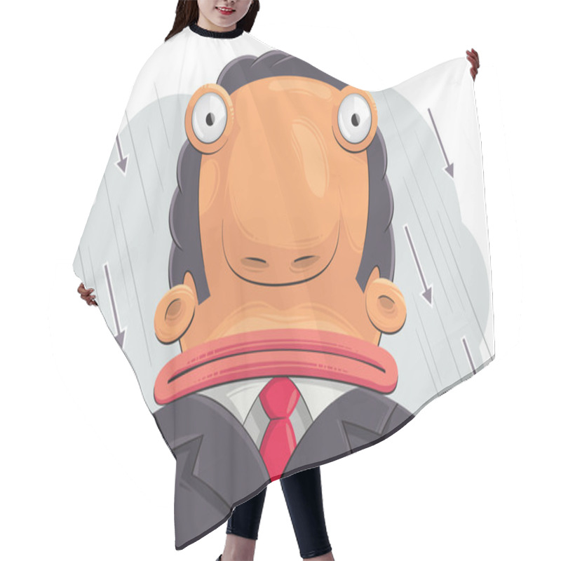 Personality  Confused Businessman Hair Cutting Cape