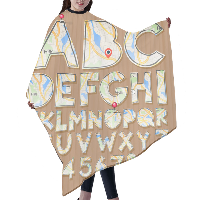 Personality  Alphabet And Numbers, Paper Craft Design, Cut Out By Scissors From Map Hair Cutting Cape