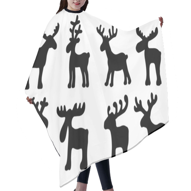 Personality  Funny Reindeer Silhouettes Hair Cutting Cape