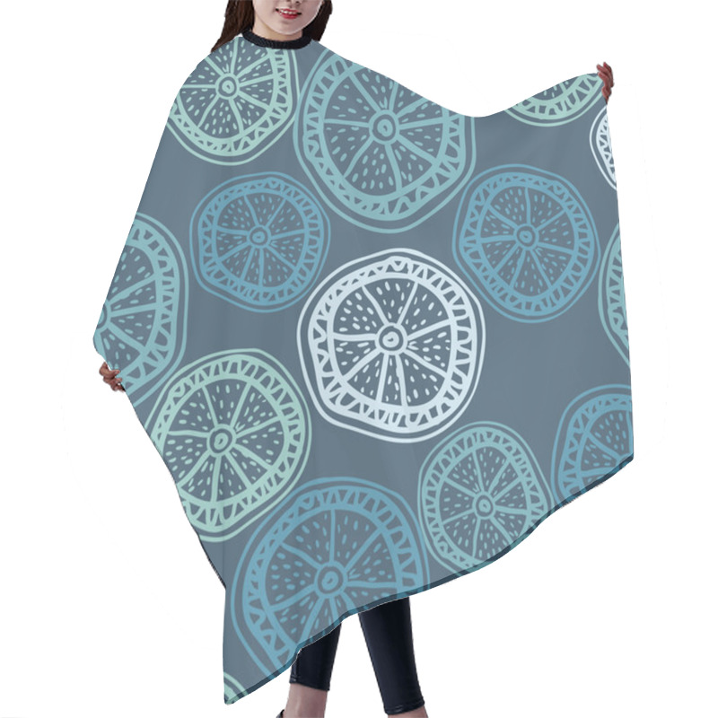 Personality  Seamless Pattern With Round Slices Hair Cutting Cape