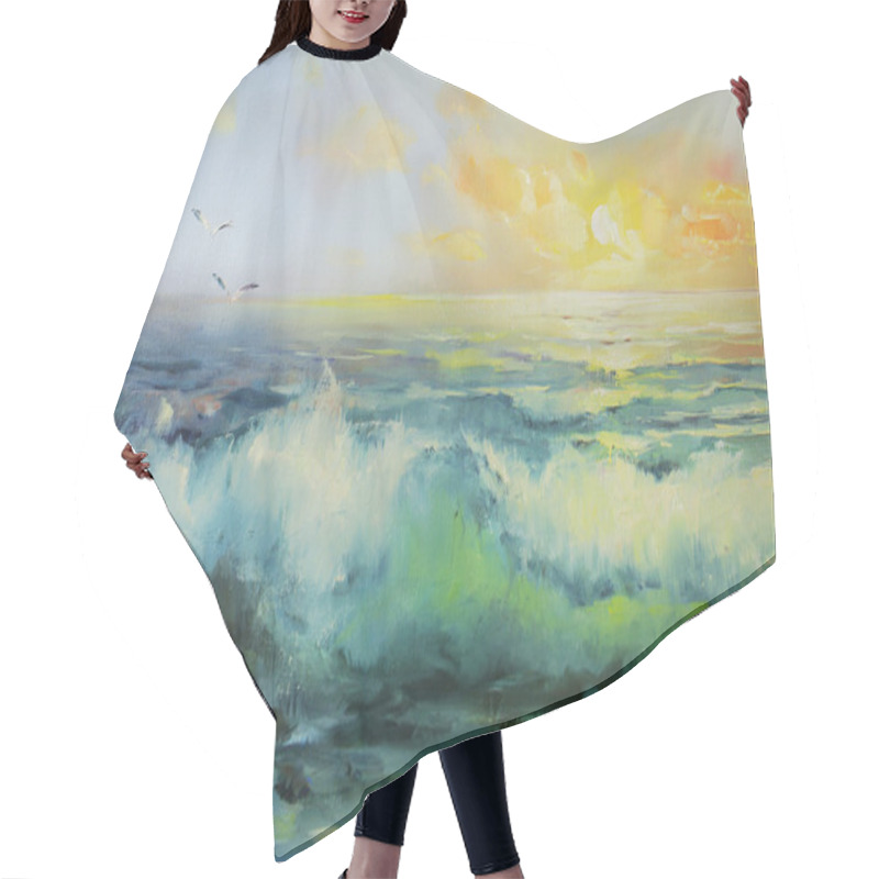 Personality  Surf. Sea Painting. Hair Cutting Cape